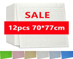 77x70 3D Stickers muraux Imitation Brick Bedroom Decor étanché