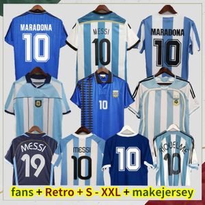 78 86 94 96 98 Argentina retro voetbaljersey Maradona 2000 2001 2006 2010 Caniggia Aimar Higuain Kun Aguero Kempes Batistuta Riquelme Football Shirts 22/23