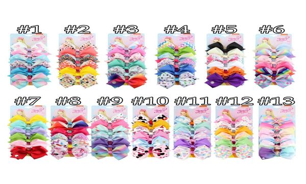 78 Couleur 5quot JoJo Hair Bow Girl Colorful Print Barrettes Girl Hair Accessories Rainbow Unicorn Kids Unicorn Party Hair Clipper7315011