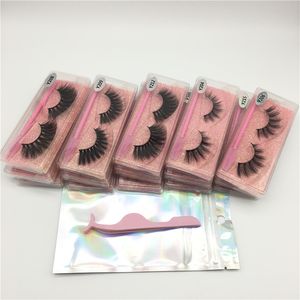 Cils de vison 3D Flutty False Mink Lashes avec pince à épiler Eye Extension Natrual Faux cils épais 3D Flutty False Mink Lashes 15 styles