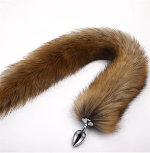78cm Super Long Fox Tail Plug anal 3Size Metal Dilatador Anal Beads Butt Plug Sexy StimaT Sex Toys for Woman Adult Games 2012173738871