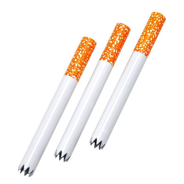 78mm Cigarette Forme Pipes À Fumer En Dents De Scie En Alliage D'aluminium Métal Pipe One Hitter Bat pour Tabac Herb Outils Accessoires