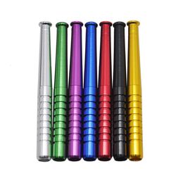 Metal One Hitter Bat Pipe da 78 mm in lega in alluminio Dugout Herb Tobacco Sniffer Snuff Snuff Mini Baseball Bat Dritto Tipo