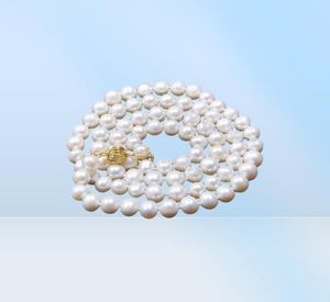 Collier de perles blanches cultivées Akoya naturelles de 78mm, bijoux 32 quot7459544