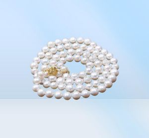 Collier de perles blanches cultivées Akoya naturelles de 78mm, bijoux 32 quot9354342