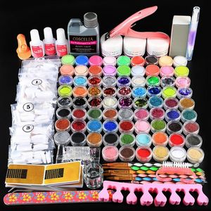 Ensemble de poudre acrylique pour manucure, 78 pièces, avec liquide acrylique, paillettes pour Nail Art, ensemble de cristaux, brosse, Kit d'outils pour pointes d'ongles