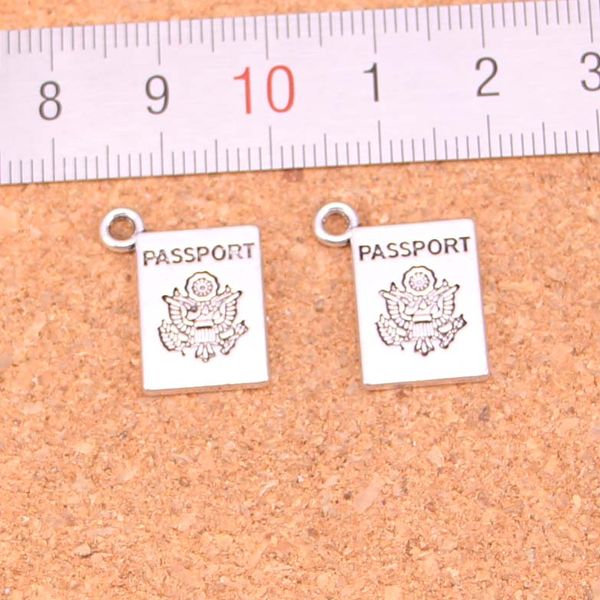 78 pièces breloques livre passeport Antique argent plaqué pendentifs faisant bricolage à la main tibétain argent bijoux 18*14mm