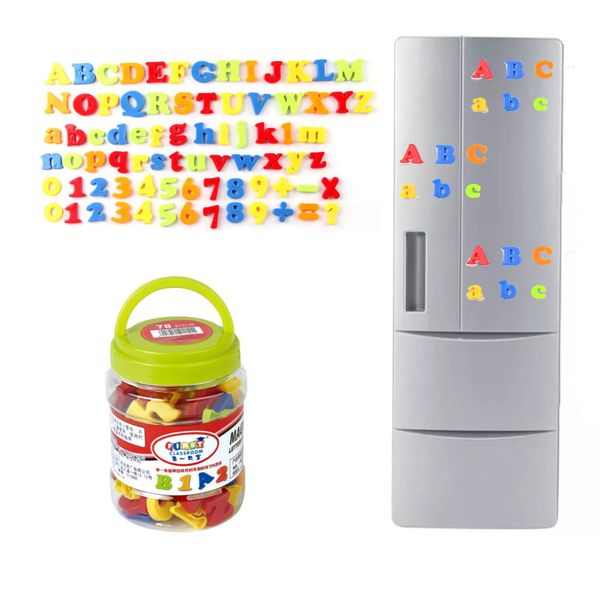 78 pièces autocollants mignons d'aimants de réfrigérateur pour enfants enfants lettre numéro symbole réfrigérateur éducation précoce autocollants magnétiques colorés 240227
