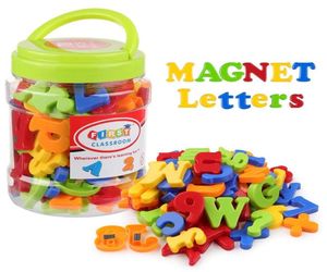 78pcs Numéros de lettres magnétiques Alphabet Aimments de réfrigérateur coloré Ensemble de jouets éducatifs colorés