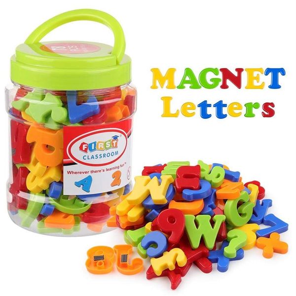 78 Uds. Letras magnéticas, números, alfabeto, imanes para nevera, juego de juguetes educativos de plástico colorido, aprendizaje preescolar, ortografía, conteo, 270q