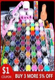 78pcs Nail Acrylique Powder Glitter Manucure Set pour nail art Kit Gems Decoration Crystal Rhinestone Brush Tools Kit pour Manucure3219878519