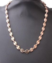 7911 mm 316L roestvrij staal rosé goudkleurige sieraden koffieboon kralen ketting heren dames ketting of armband kettingen7780380