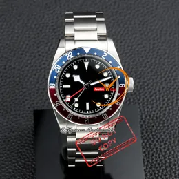 M79830 A21J Automatische heren Work 40 mm Pepsi Red Blue Bezel Black Dial Stainless Steel Bracelet Sports Reloj Hombre Montre Hommes Puretime Pttddddd