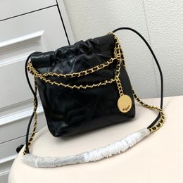 7A sac de créateur en cuir véritable de vachette, sacs à main Design à Double chaîne avec corde, Imitation de 20cm de haut, avec boîte