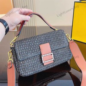 7A Diseñador Paja Baguette Bolsa Lafite Hombro CrossBody Bolsas Moda Verano Mujer Punto Tote Bolsos de lujo Marca clásica Monederos femeninos 230602