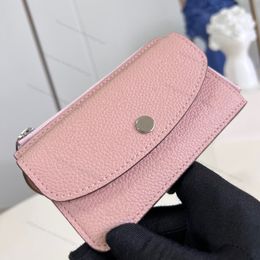 9a Modekaarthouder Wallet Mini Rectoverso Zipper Wallet Coin Purse Chain Perforated Soft Perforated Leather Hook Fasting 81287 met originele doos L266