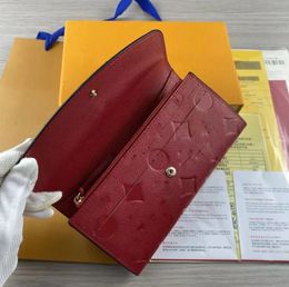 7A modeontwerper portemonnees luxe dames korte portemonnees reliëf bloemletters creditcardhouders dames geruite geld clutch tassen met originele doos van hoge kwaliteit