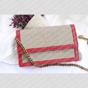 7A + Cartera de moda para mujer en bandolera con cadena con caja de número de serie, letras de abejas, lienzo impreso, bolsos cruzados de diseñador de cuero genuino