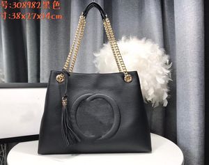 7A Echt Leer Mode vrouwen designer tas Handtas zachte soho Schoudertassen bagage winkelen tote portemonnee portemonnee vrouwen kwastje tassen Gouden ketting 6 kleur