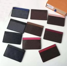 7A Cuero genuino Rosa Tarjeta de crédito Monedero Titular de la tarjeta paquete paquete de monedas Francia Mujeres pares Marrón flor negocio mini carteras bolso de embrague estilo clásico 9 colores