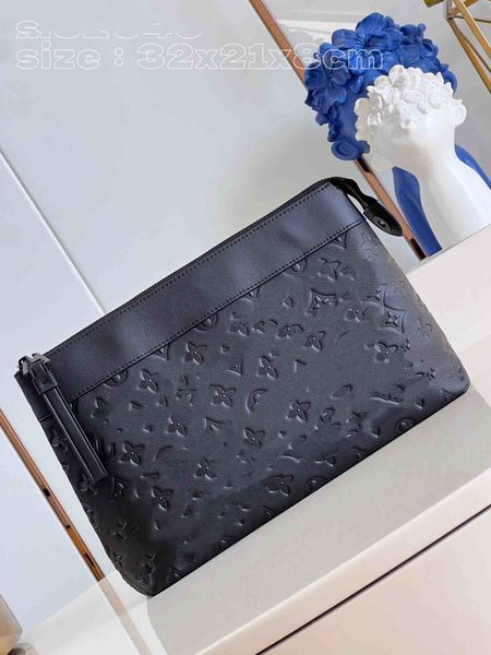 7A haute qualité sac de créateur hommes de luxe noir en relief sac à main sac à main décontracté portefeuille de créateur grande capacité sac à main porte-documents