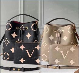 7A Designer tassen van hoge kwaliteit Dames echt lederen schoudertassen reliëf bakken Handtas Portemonnee Crossbody tas Bucket bag Handtassen Tote bag Portefeuilles Crème