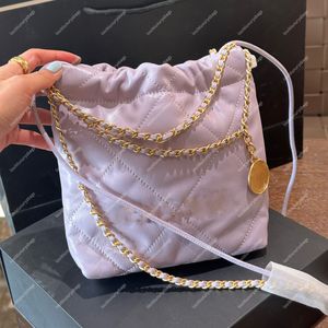 7A MINI CC 22 -bag en cuir souple Sac à crampons Crossbody Sac concepteur femme Gold Coin Decorative Handbag Nouveau Taro Purple 22bag