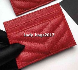 7A + Luxury Designer Card Holder Wallet Short Case Purse Quality Pouch Quilted Genuine Leather Y Womens Men Purses Mens Key Ring Credit Coin