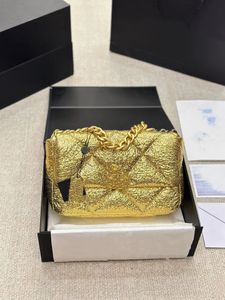 7a Luxe modeontwerper Dames Klassieke Flap Bag met pailletten LichtgewichtZacht en Groot Ling Raster Metalen Ketting Super Veelzijdige Crossbody Tas met één schouder