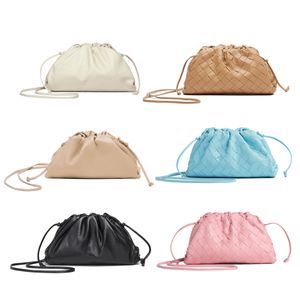 7A Sac fourre-tout tissé de luxe Mini pochette Designer Sac Sangle Femmes Hommes Véritable Cuir Or Embrayage Sacs Cross Body Sac à main maquillage argent tissage nuage même sac à main fronde