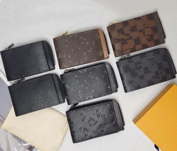 7a Man's Purse Designer Card Card Pack Luxury Purse Billet Nombre Tarjeta de tarjeta Tarjeta de bolso de hombres Bolso de cuero Bolso de crédito Clip Billfold Money Clip Diseñador