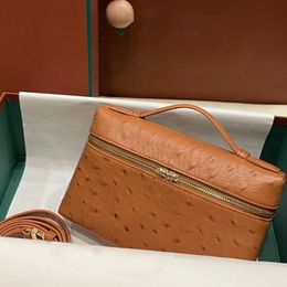 7a Nouveau sac pour femmes en cuir Top de créateur de luxe Sac à épaule à épaule contenant un sac de mode classique réplique L19 Matcho-coulor autruche motif à zépper bidirectionnel