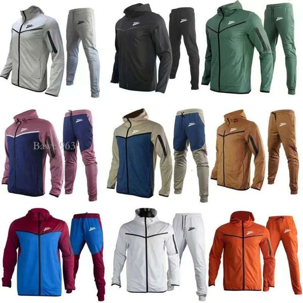 7a Nouveaux hommes Tech Fleece Survêtement Designer Thin Sportswear pour femmes Zip Up Sweat à capuche Hommes Veste à manches longues Pantalon de jogging Taille asiatique S-3XL Gu4r 44x7