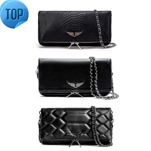 7A Pochette Rock Swing Your Wings tas dames tote handtas schouderman echt leer Zadig Voltaire vleugelketting luxe mode clutch flap cross body bagsgk