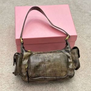7a kwaliteit zakken ontwerper dames tas miui hobo vintage lederen tas y2k schoudertassen