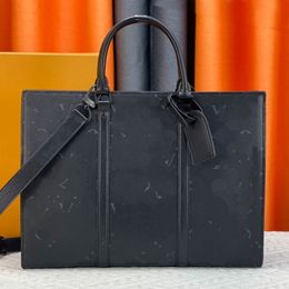7a Calidad Diseñador Maletón Fashion Luxury Tote Bag Bag Mens Eclipse Canvas Office de la oficina de la oficina del hombro Letra de cuero impreso Crossbody M45265