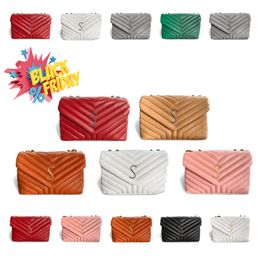 7A calidad LOULOU Cadena Bolsos de hombro de lujo Bolso de mano de cuero genuino Forma Solapa Mujeres Hombres diseñadores bolsos Monedero Crossbody Embrague carta de metal compras bolsa de gimnasio