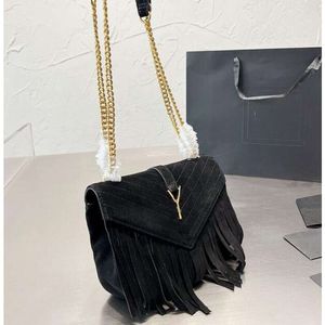 7A Kwaliteit Luxe Chain bag Fluwelen Tas Vrouwen Kwasten Messenger Bags Flap Schoudertassen Draad Clutch Portemonnee Frosted Echt leer 2023