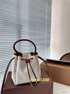 7A kwaliteit mini-emmer met trekkoord Designer tassen Populaire dames schoudertas Mode Dame clutch portemonnees Nieuwe handtassen Engelse stijl portemonnees Canvas luxe handtas