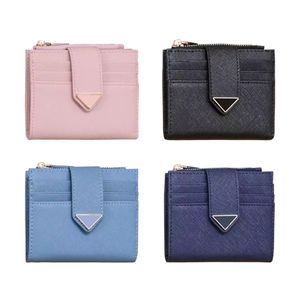 7A qualité Saffiano Triangle portefeuilles en cuir porte-monnaie femmes hommes luxe designer portefeuille porte-cartes mode avec boîte titulaire de la carte pièce de monnaie puese 9 fentes pour cartes pochette pour clés