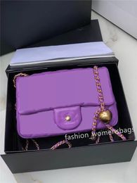 7A Borsa a tracolla di qualità da donna Designer tote crossbody Lusso onthego moda donna borsa a tracolla Catena in vera pelle viola AS1787 borsa con patta in movimento