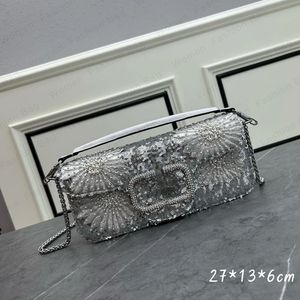 7A bolso de hombro bolso de mano bolso de diseñador billetera diseñadores de estampados florales bolsos bandolera decoración de cristal bolso de mano bolso de plata con caja y envío gratis