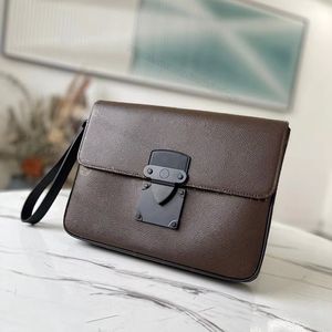 9A Bolsos de hombro Cerradura de diseñador A4 Bolso de libro Bolso cruzado de cuero genuino Elegante bolso cruzado de oficina Diseño lujoso Bolso de mano Monedero 27 cm con caja L245