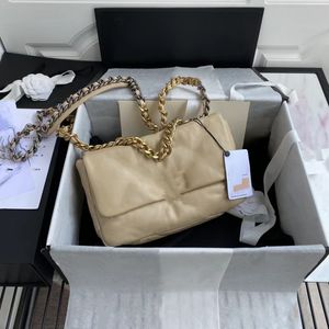 7A Top Otoño e Invierno Diseñador de Mujer Almohada de Cuero Hombro Bandolera 19 Bolsa Solapa Moda Clásica Tofu Salvaje Cadena de Oro Suave Caja de Regalo Original