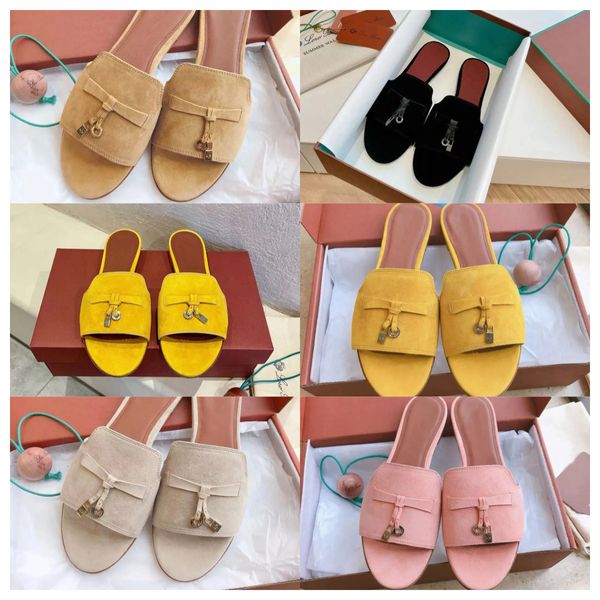 7A Top Quality Designer Slippers Sandal Loro Mule 2024 Nouveau Pianas LP Summer Casual Chaussures en cuir