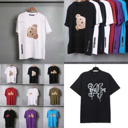 7a Top Quality Mens Designer T Angel Letter Tee Hip Hop Bear Print 100% Coton Sweat-shirt Femme Polo décontracté.