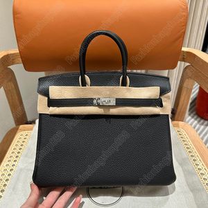 Sac à main de créateur d'origine 7A Birkin25 Silver Buckle Togo En cuir à main sac de mode pour femmes