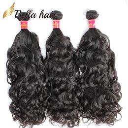 Bella Hair 8A Maagdelijk BrazilianHair Weave Natuurlijke Golf Cambodjaanse Peruaanse Maleisische Indiase Remy Hair Extensions Natuurlijke kleur Menselijk haar