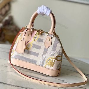 7A Dames Crossbody Shell Alma Tassen BB Mode Schaakbord Schouderslot Totes Leer Canvas Handtas Portemonnee Dames Casual Reizen Cosmetische tas met doos 23,5 cm L318