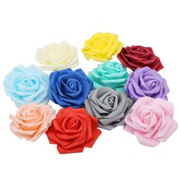 7 CM 100 Unids Artificial PE Espuma Rosa Flores Cabezas Novia Ramo Flor Para Fiesta de Boda Decorativo Scrapbooking DIY 240127